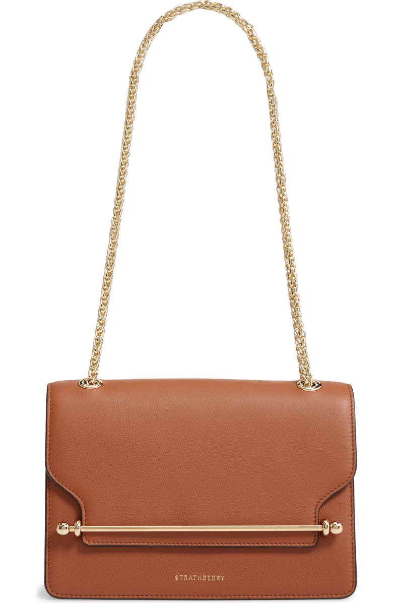 Strathberry East/West Leather Shoulder Bag, Main, color,