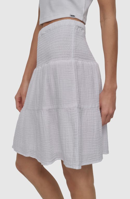 Dkny Jeans Smocked Waist Cotton Gauze Skirt