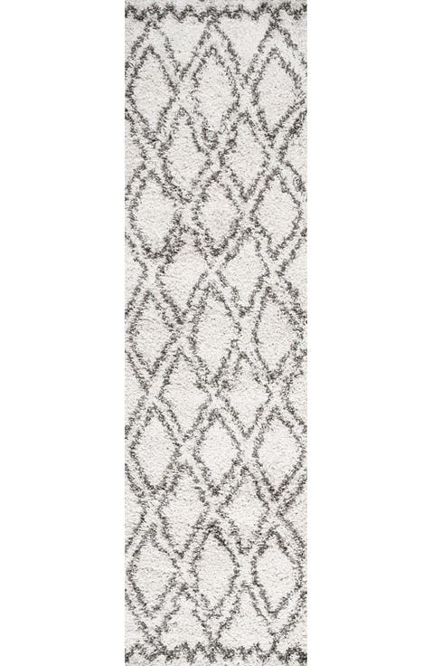 Soller Diamond Trellis Shag Area Rug