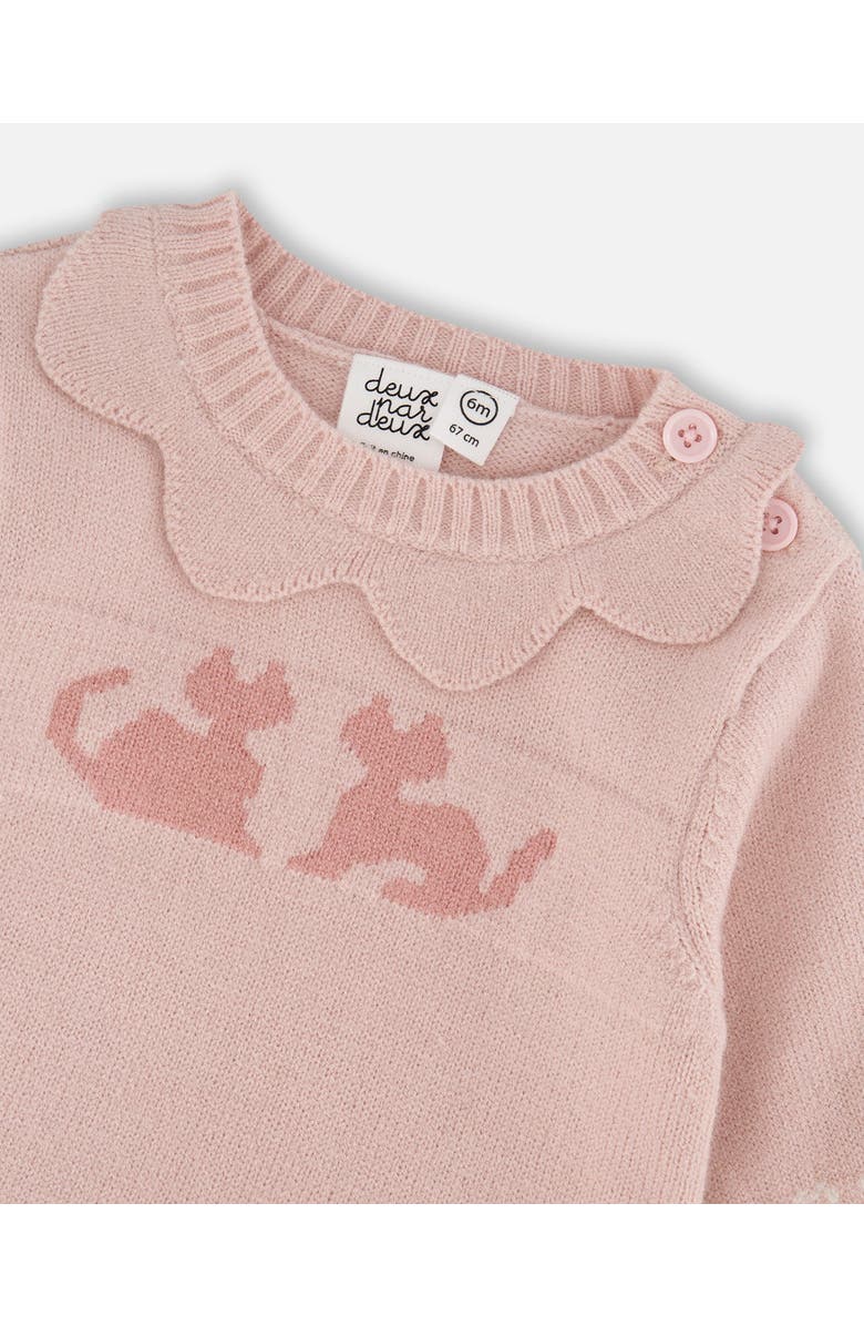 Deux par Deux Girl Knitted Top and Pant Set, Alternate, color, Light Pink