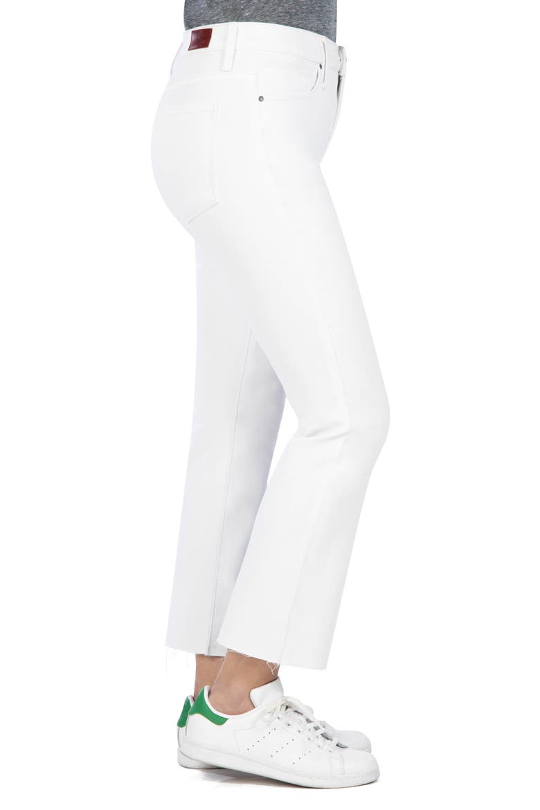 Daniel High Waist Raw Hem Baby Bootcut Jeans, Alternate, color, OPTIC WHITE