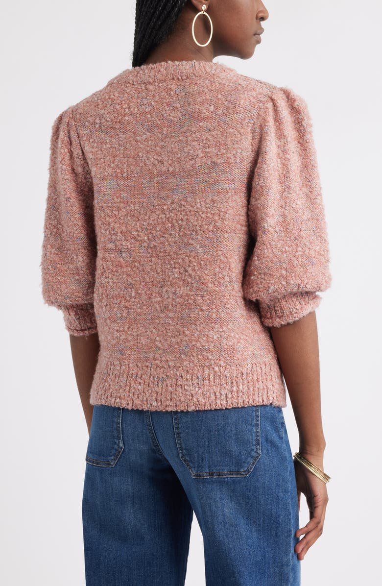 Treasure & Bond Elbow Sleeve Marled Sweater, Alternate, color, Pink Beauty Combo