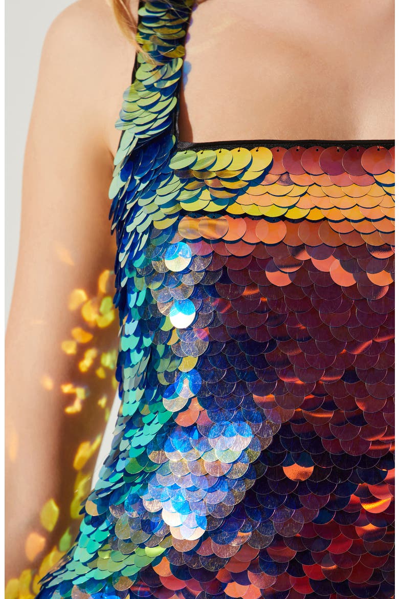 Sima Iridescent Sequin Minidress, Alternate, color, PINK BLUE