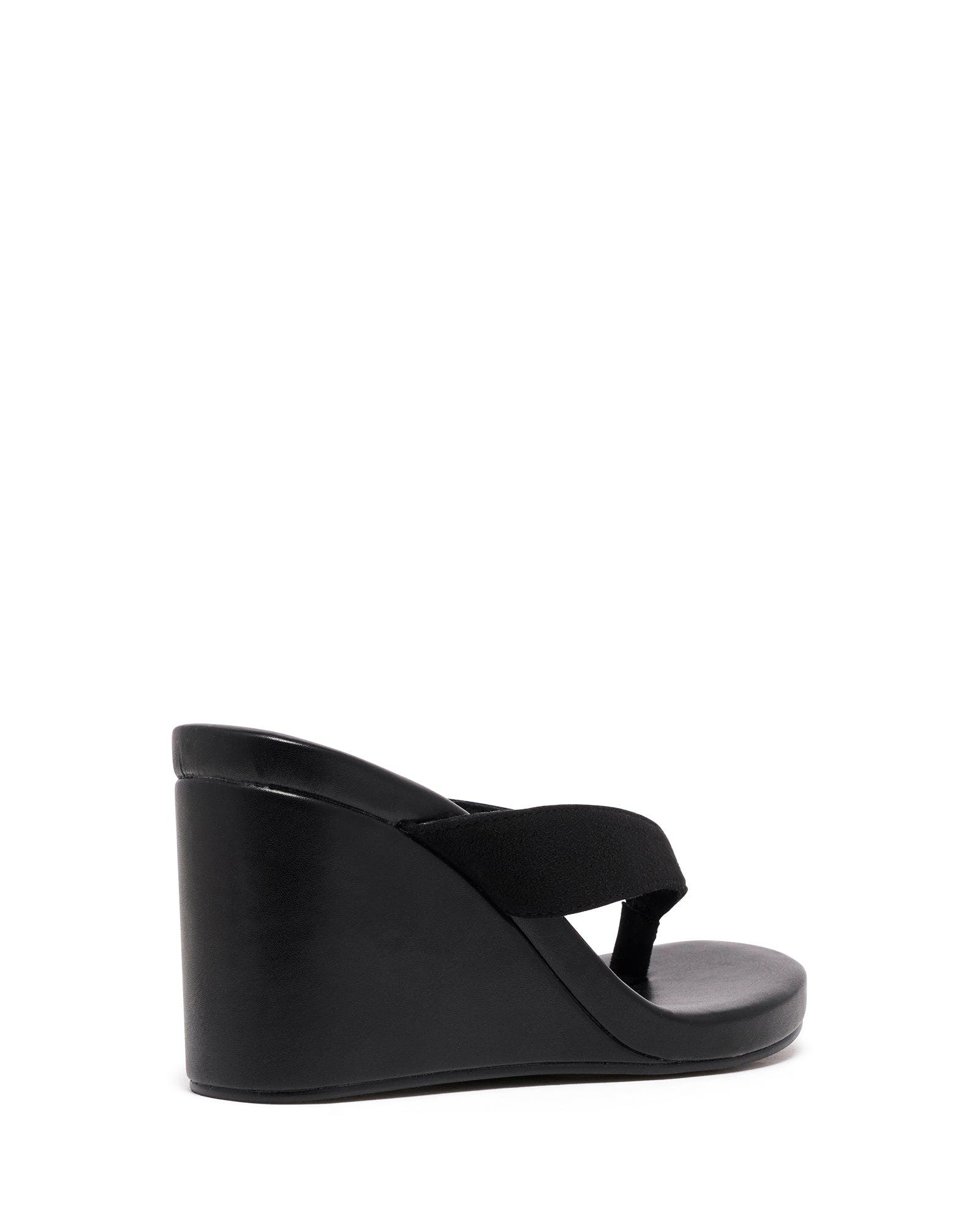Therapy Australia Ren Wedge Sandal, Alternate, color, Black Microsuede