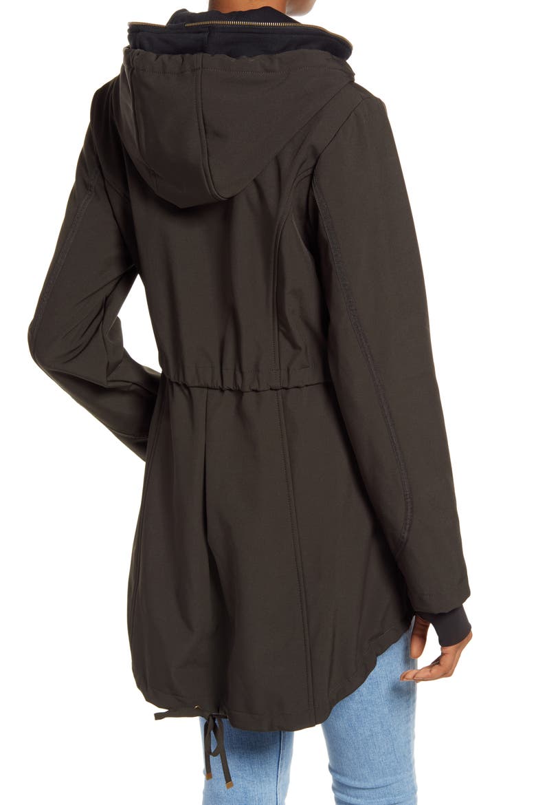 Hooded Jersey Bib Raincoat, Alternate, color, OLIVE