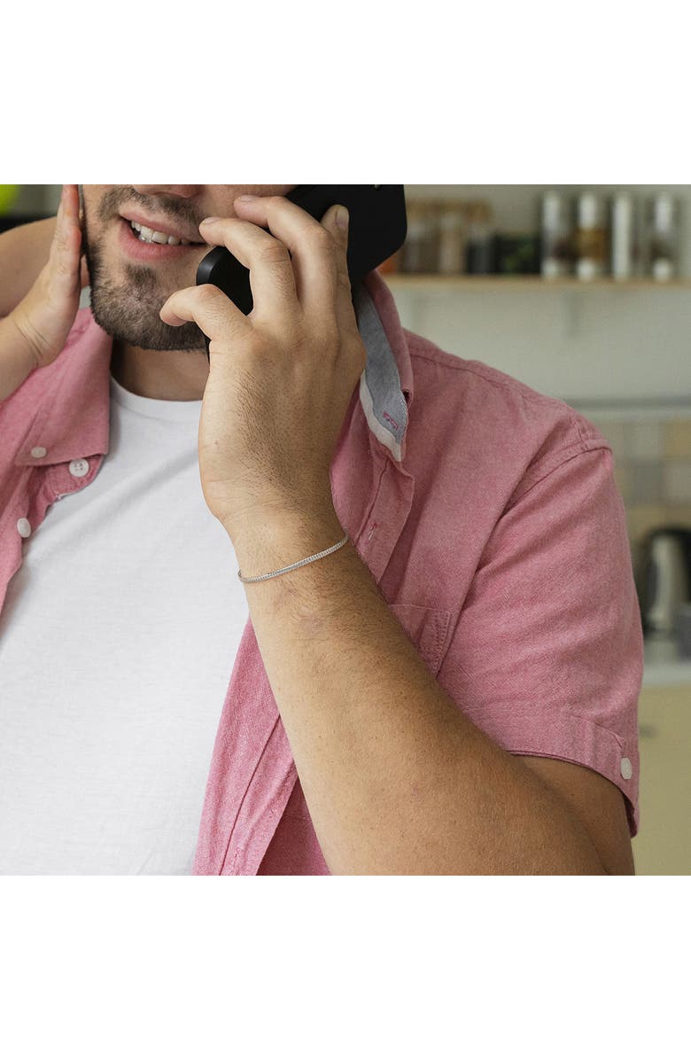 DELMAR Men's Herringbone Bracelet, Alternate, color, Silver