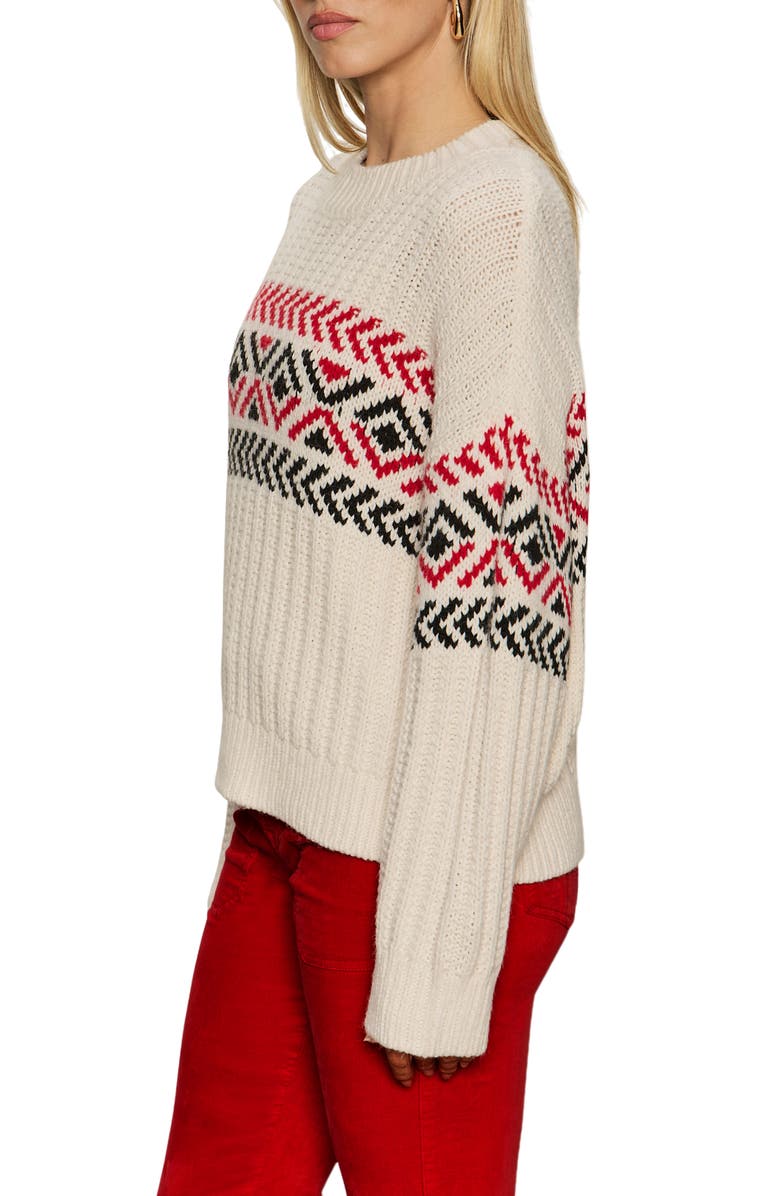 Sanctuary Intarsia Sweater, Alternate, color, Chalk White/ Multi