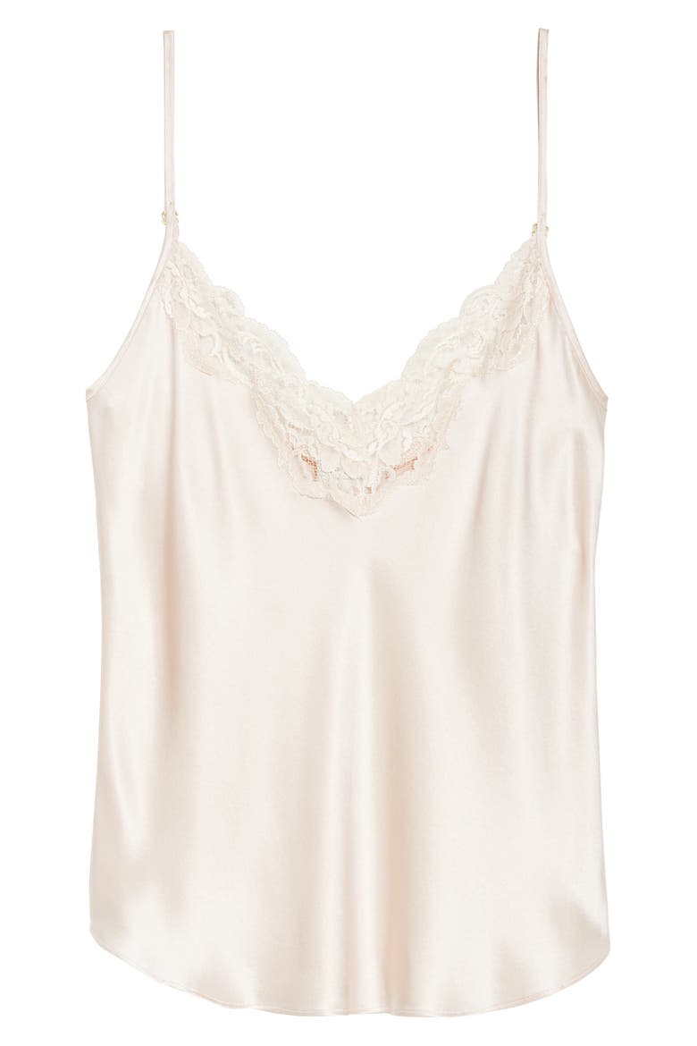 Lace Trim Silk Camisole, Alternate, color, ROSE QUARTZ/ROSE QUARTZ
