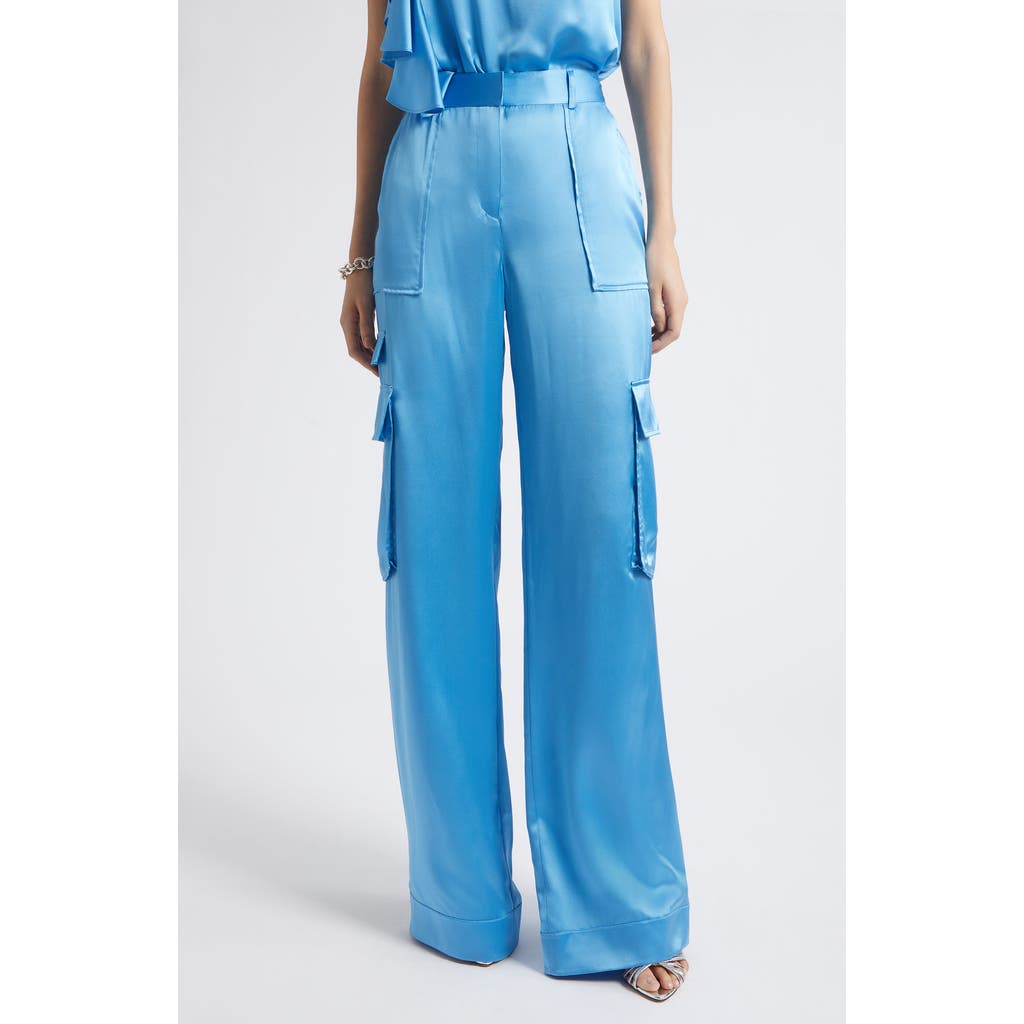Ramy Brook Hannah Wide Leg Cargo Pants In Blue