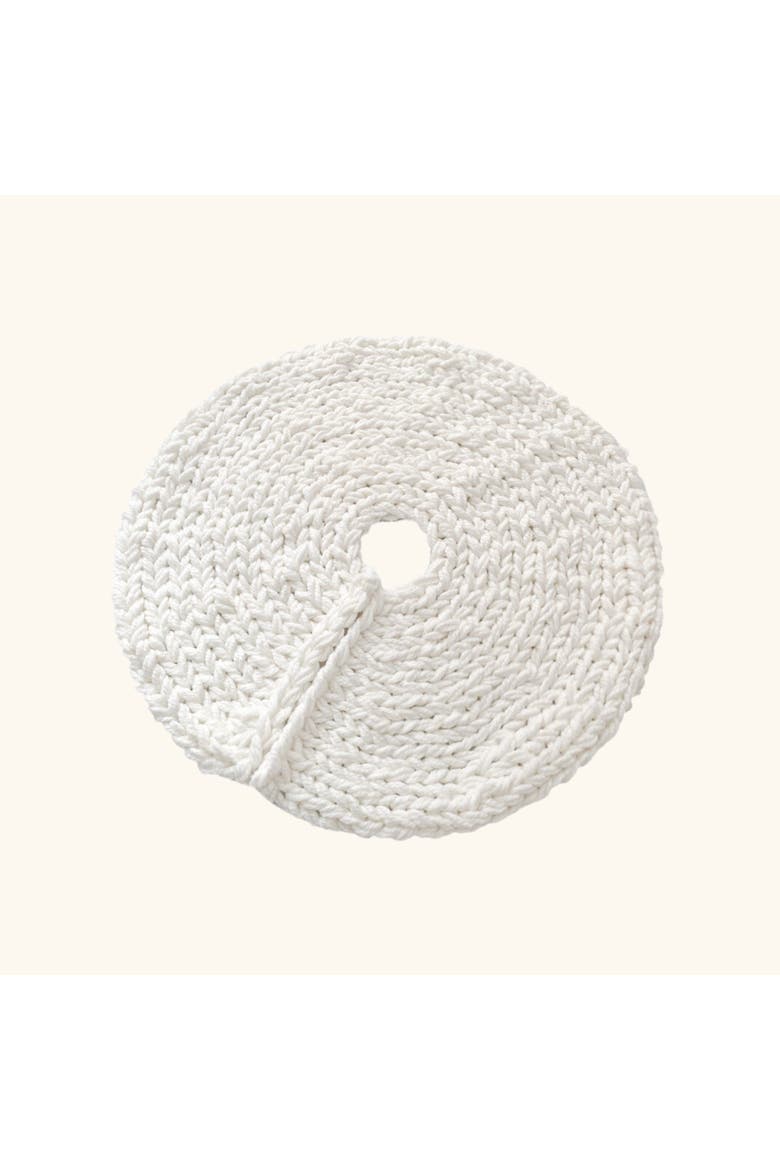 Chunky-Knitted Christmas Tree Skirt, Main, color, White