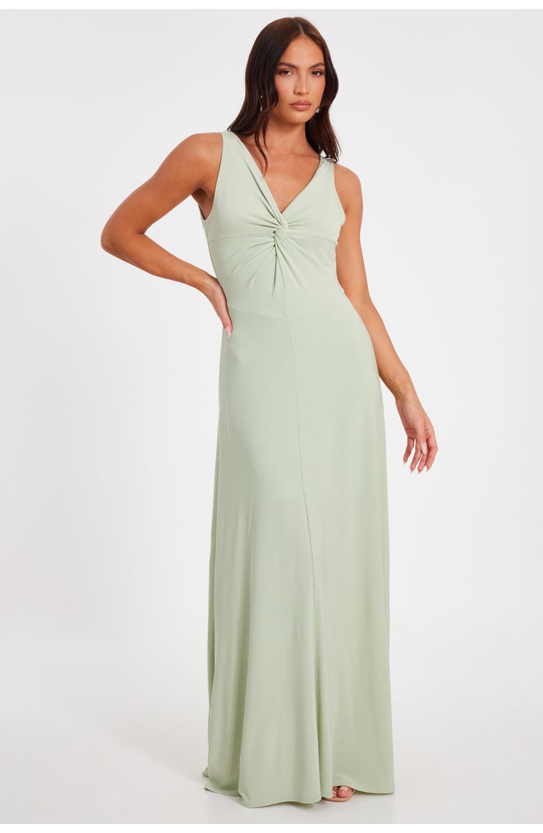 QUIZ Reversible ITY Cowl Maxi Dress, Main, color, Sage