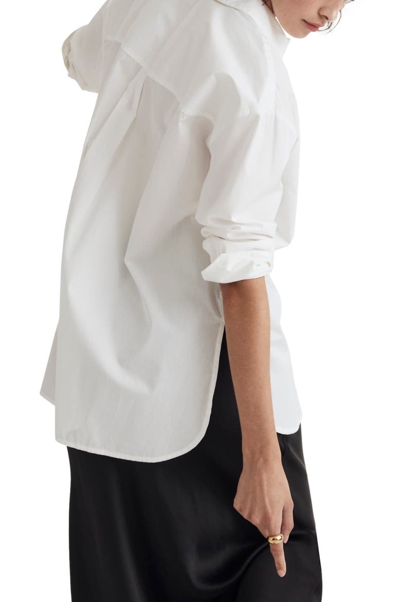 Oversize Poplin Tuxedo Shirt, Alternate, color, EYELET IVORY
