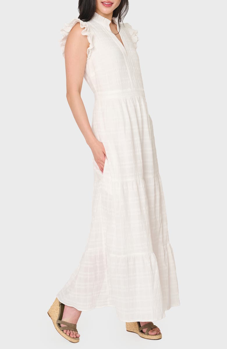 GIBSONLOOK Flutter Sleeve Cotton Maxi Dress, Alternate, color, White
