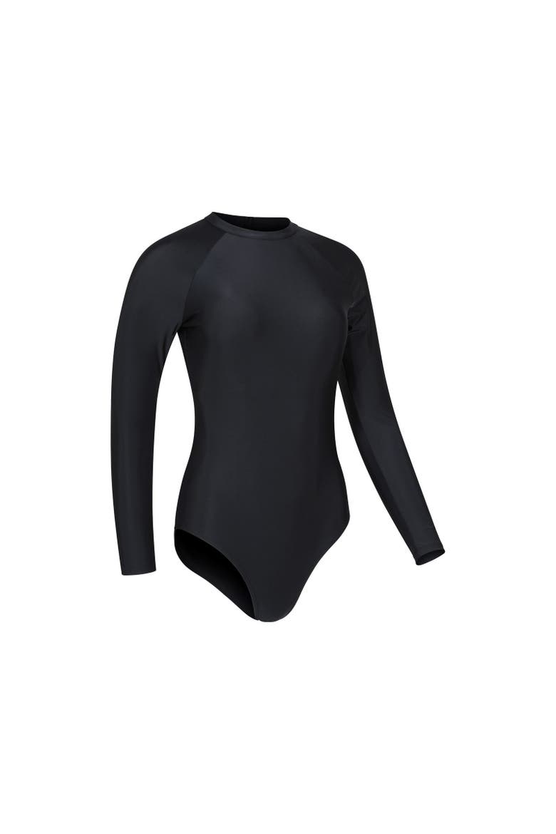 Sydney Long-sleeved One Piece Bathing Suit, Alternate, color, Black