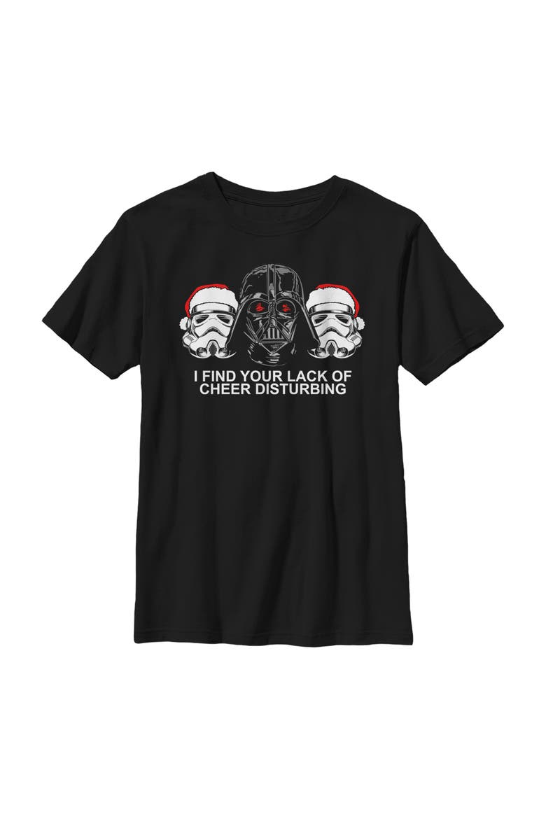 Boy's Star Wars Christmas Empire Lack of Cheer  Graphic T-Shirt, Main, color, Black