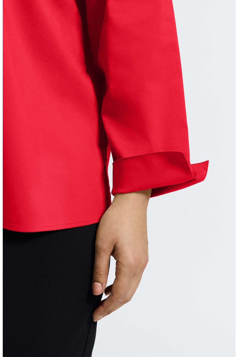 Tammy Ruffle Collar Cotton Blend Top, Alternate, color, SIMPLY RED