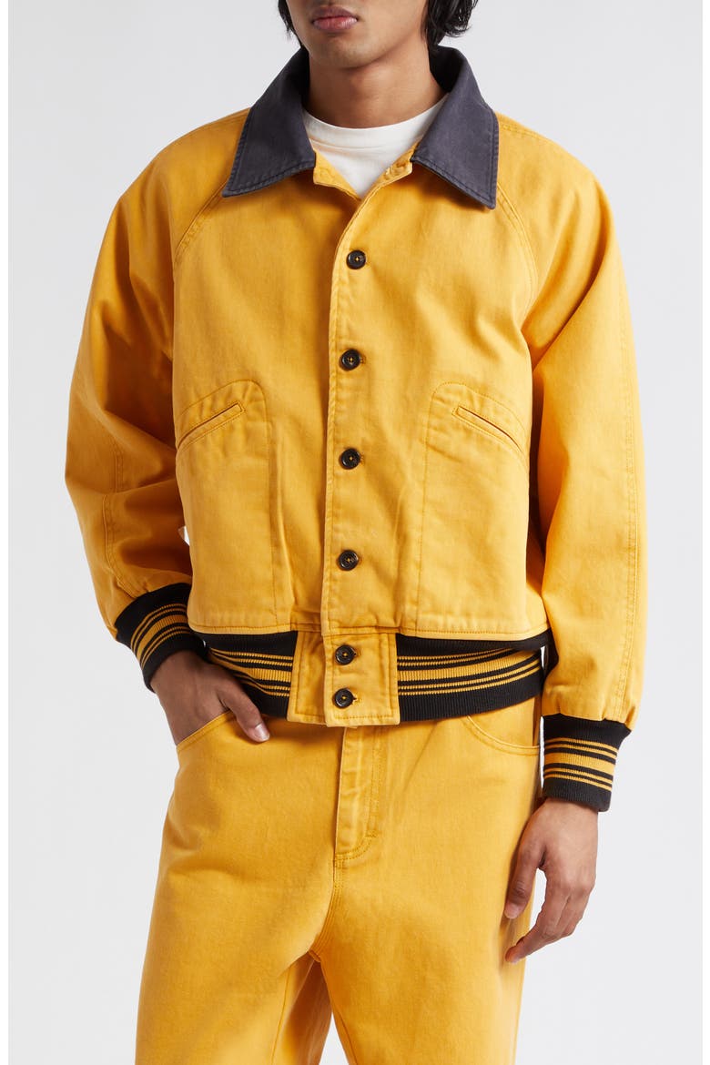 Banbury Cotton Twill Jacket, Main, color, YELLOW BLACK