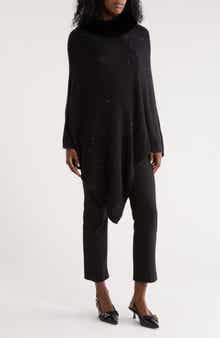 Vince Camuto Faux Fur Trim Poncho