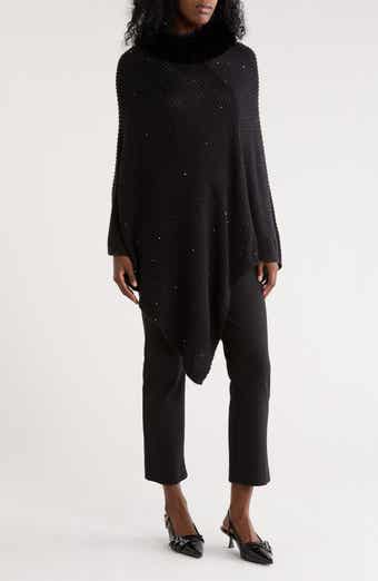 Vince Camuto Faux Fur Trim Poncho