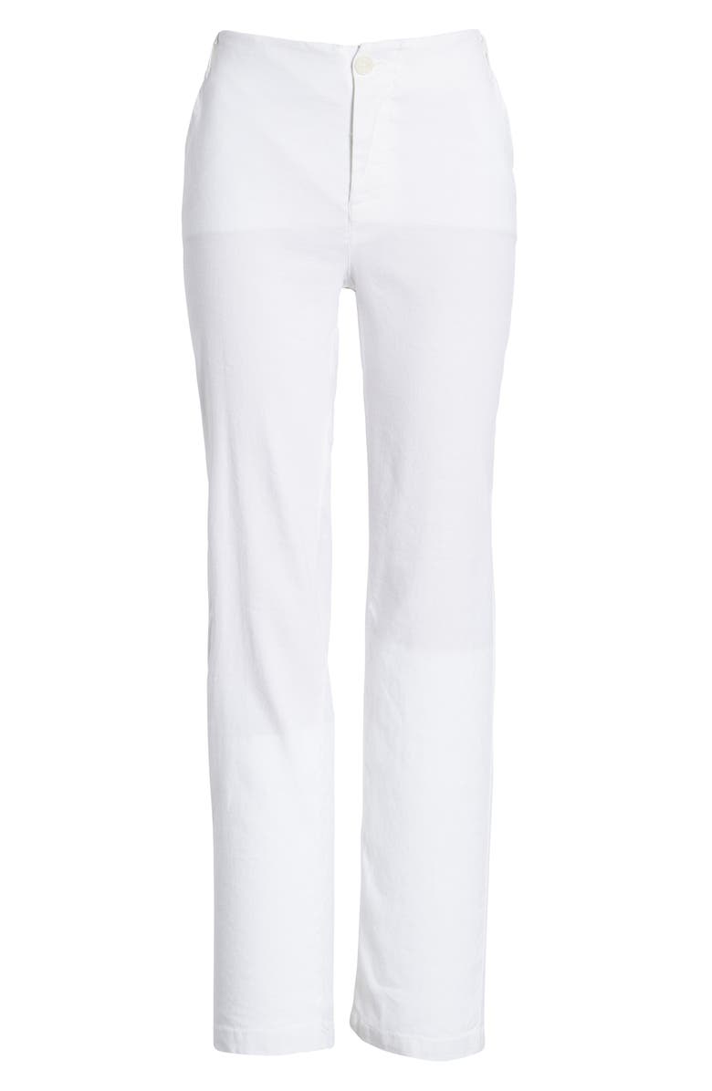 NYDJ Marilyn Linen Blend Trousers, Alternate, color, Optic White