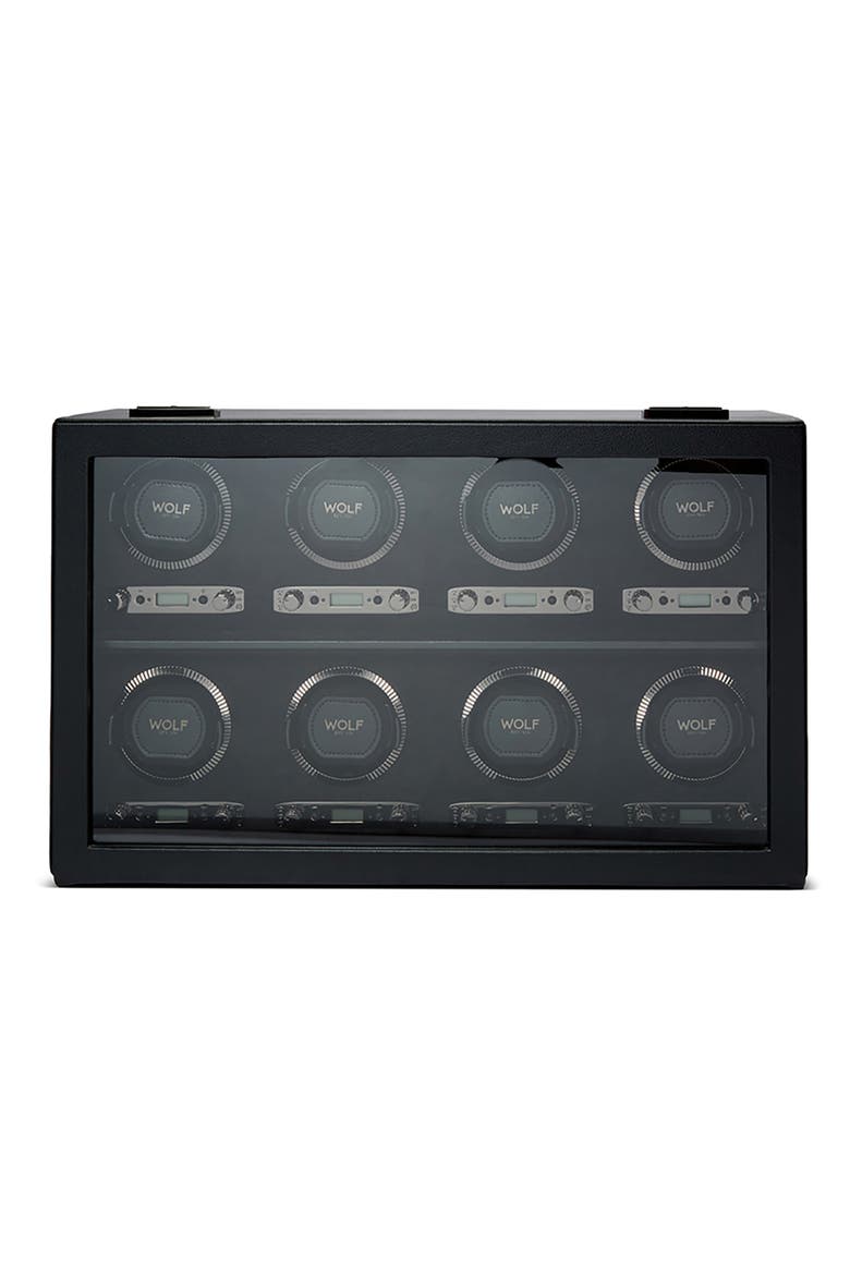 British Racing 8 Piece Watch Winder, Main, color, Black