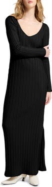 Marcella Penelope Long Sleeve Rib Maxi Sweater Dress