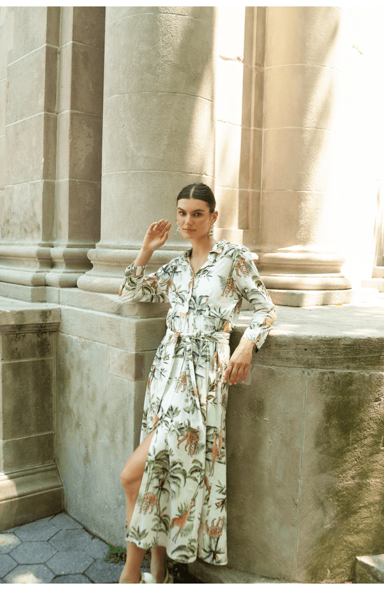 GUADALUPE DESIGN Luciana Jungle Dress White, Alternate, color, White