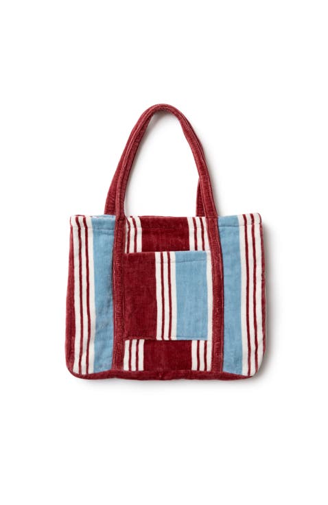 College Striped Towelling Beach Tote Bag