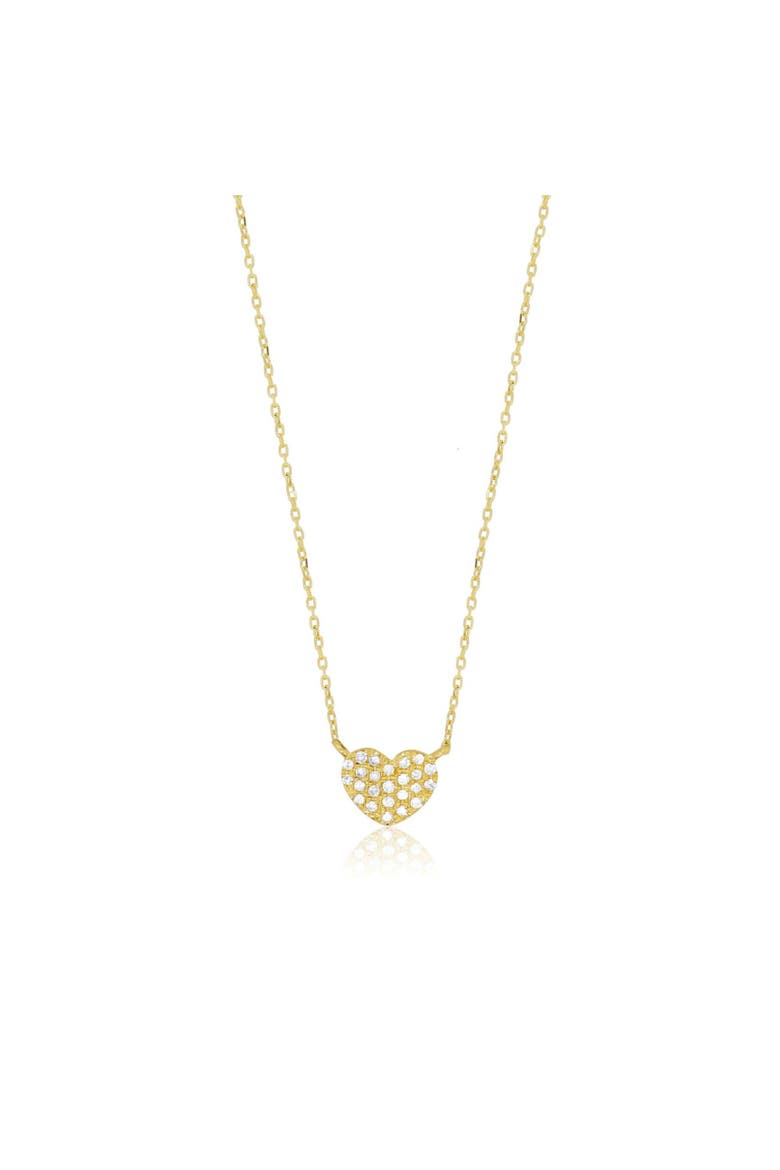 Mini Diamond Heart Necklace, Main, color, Yellow Gold