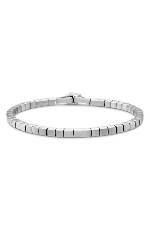 Spiritual Beads Cushion Bracelet in Sterling Silver, 4mm