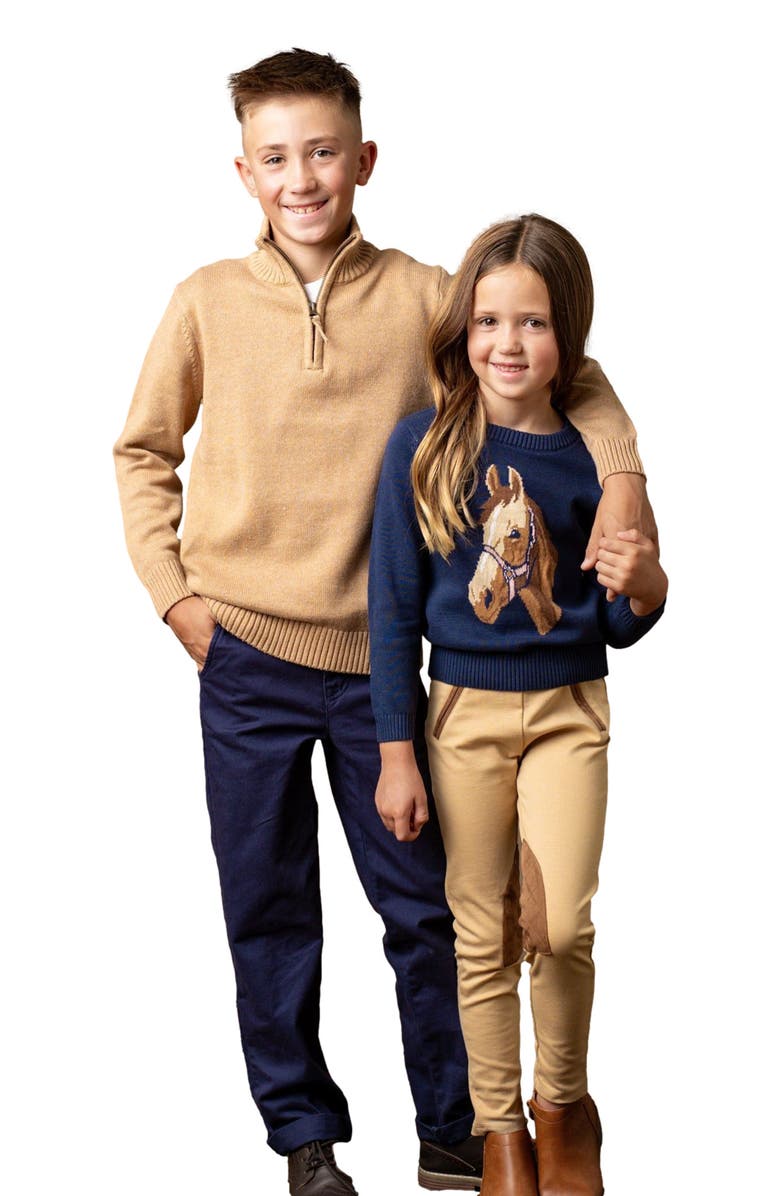 Hope & Henry Girls' Ponte Riding Pant, Kids, Alternate, color, Medium Khaki