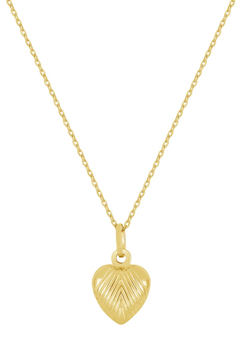14K Gold Petite Textured Heart Pendant Necklace, Main, color, 14K YELLOW GOLD