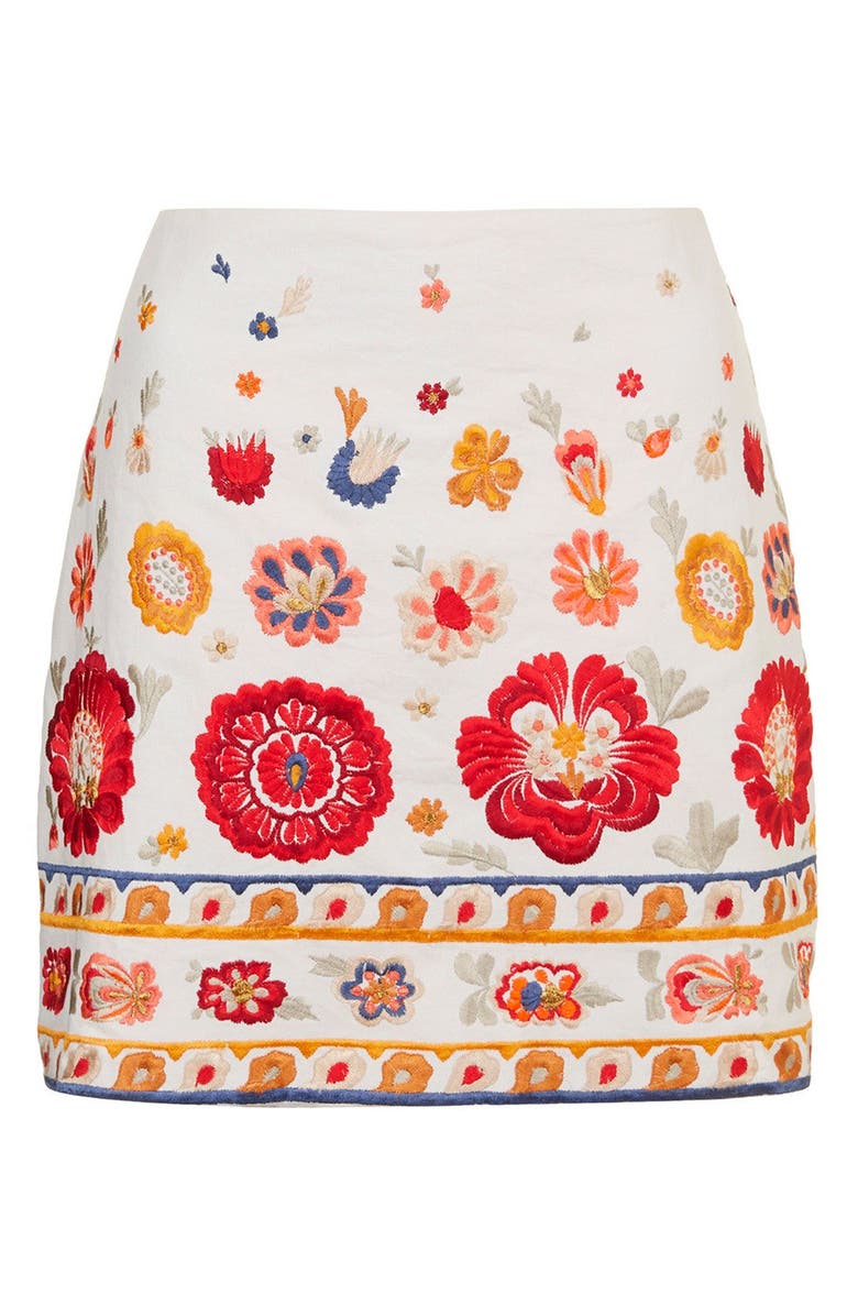 Topshop 'Troubadour' Embroidered Miniskirt, Alternate, color, 