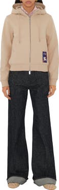 Burberry Check Label Cotton Zip Hoodie