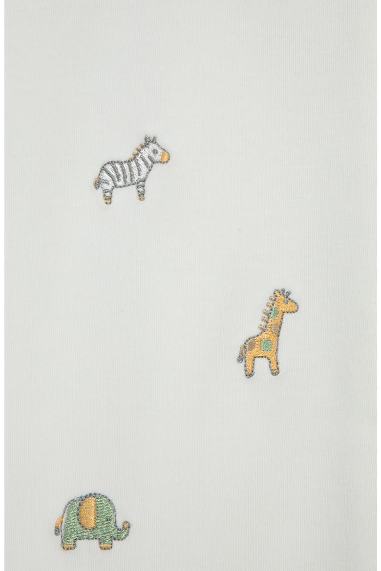 Safari Embroidered Cotton Footie & Hat Set (Nordstrom Exclusive), Alternate, color, IVORY