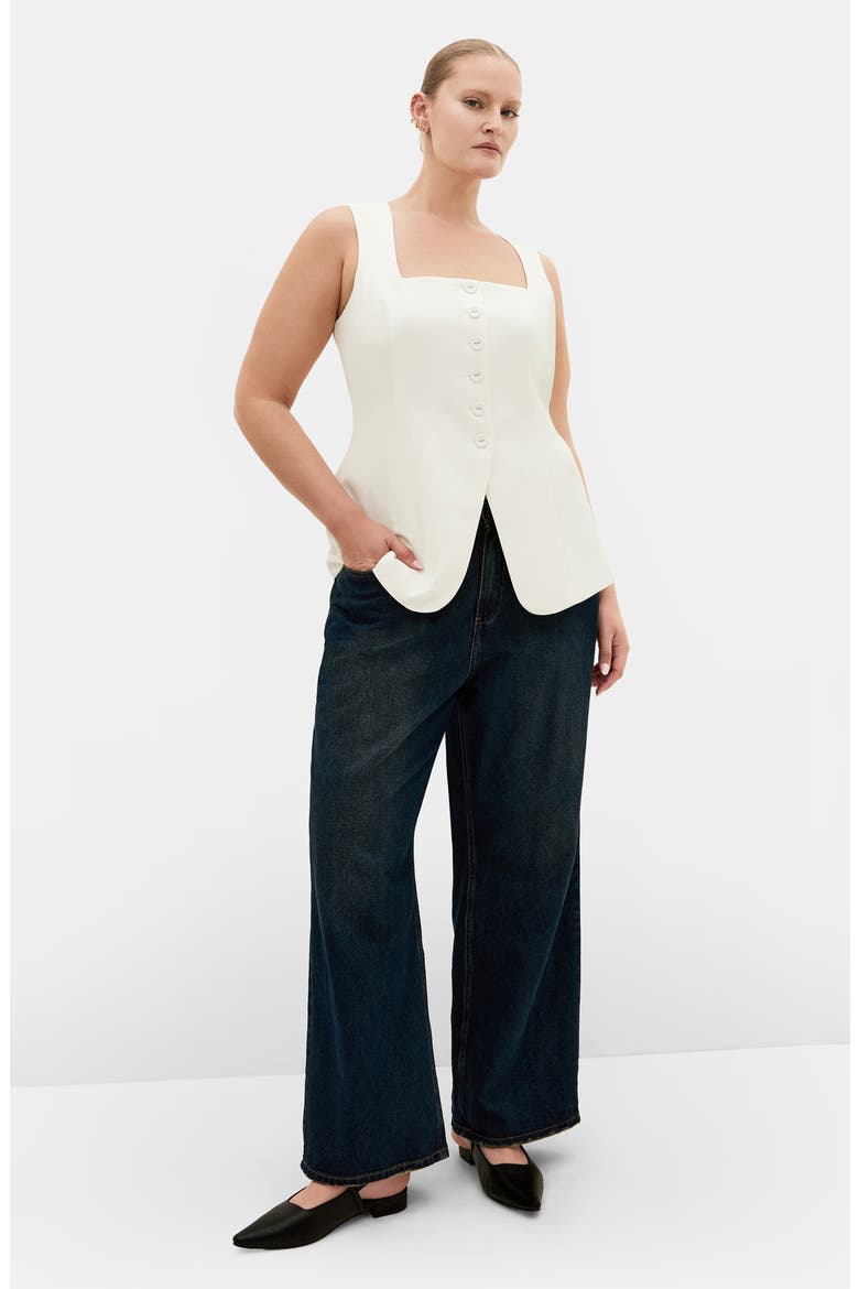 Abbie Square Neck Vest, Alternate, color, IVORY