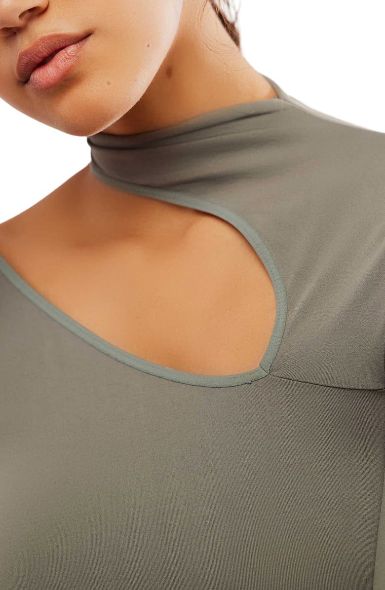 Free People Cut It Out Knit Crop Top, Alternate, color, Mulled Basil