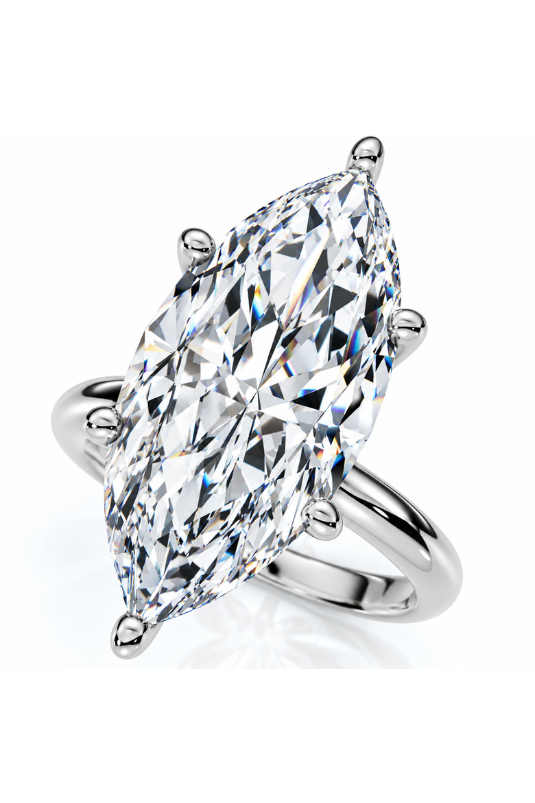Certified 6Ct Marquise Solitaire Diamond Engagement Ring 14k Gold Lab Grown, Alternate, color, 14k White Gold