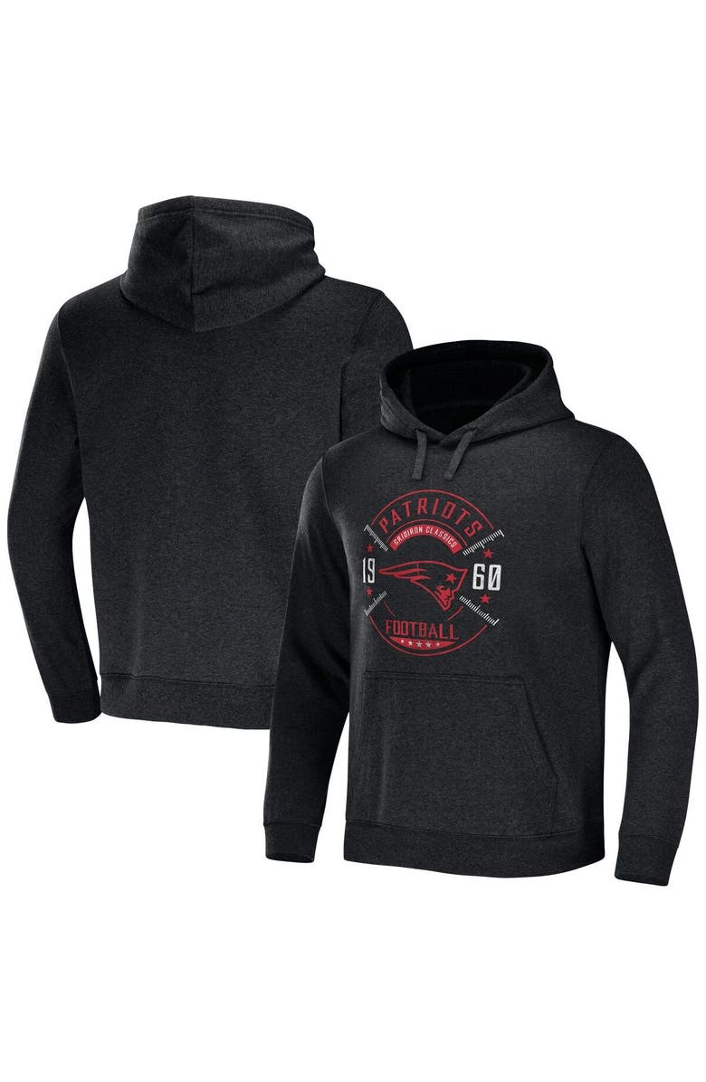 NFL X DARIUS RUCKER Men's NFL x Darius Rucker Collection by Fanatics Heather Charcoal New England Patriots Radar Pullover Hoodie, Alternate, color,