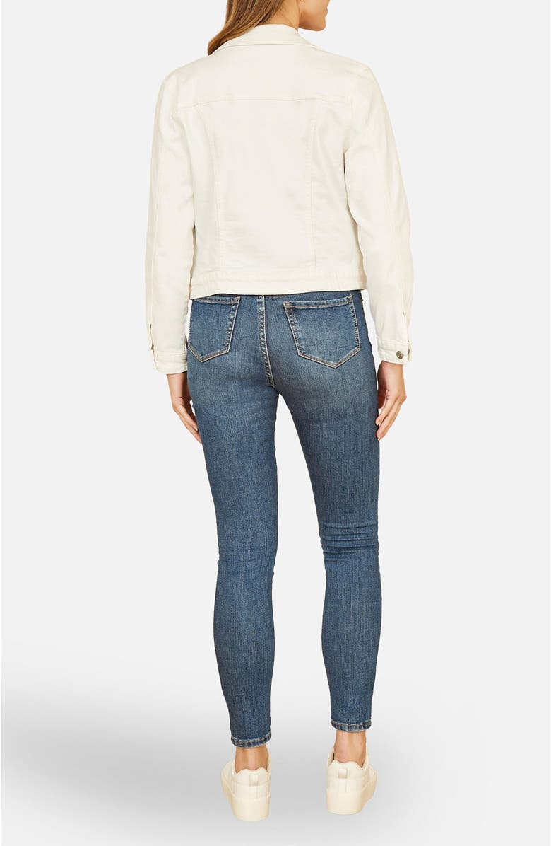 Yumi Stretch Cotton Denim Jacket, Alternate, color, White