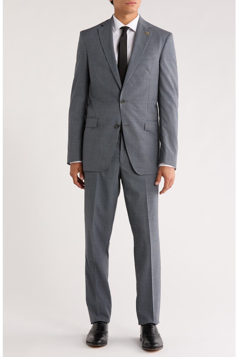 Jake Grey Gingham Wool Suit, Main, color, BLUE GREY