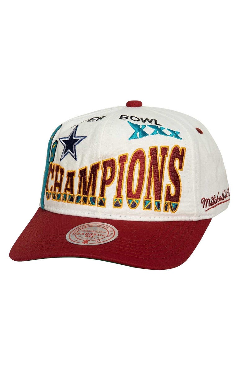 Mitchell & Ness Men's Mitchell & Ness White/Red Dallas Cowboys Super Bowl XXX Champions Snapback Hat, Main, color, 