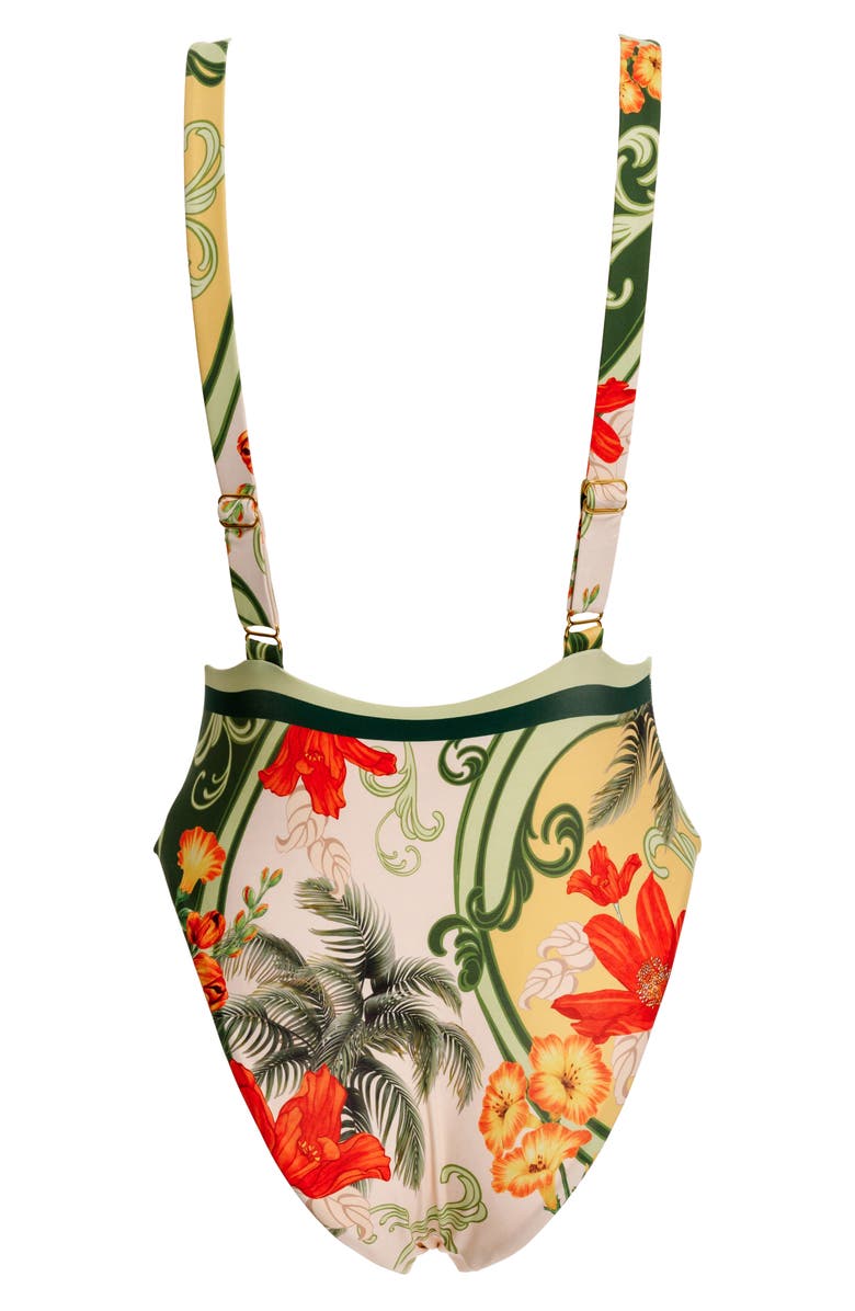 Agua Bendita Domenica One-Piece Swimsuit, Alternate, color, Green Multi