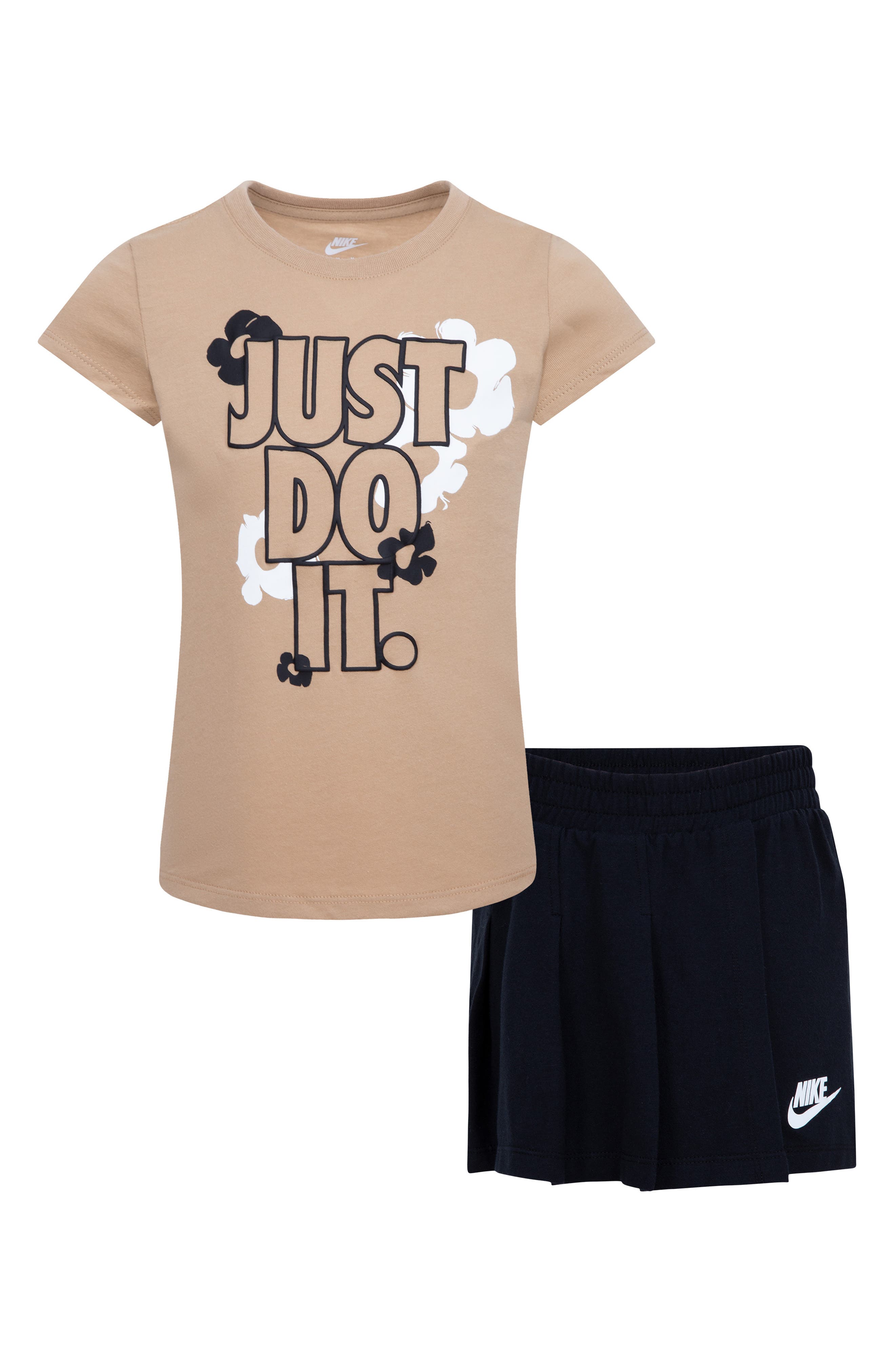 Nike Kids&#39; Floral Just Do It Logo Graphic T-Shirt &amp; Skort Set