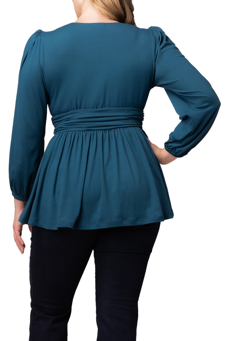 Leah Gathered Top, Alternate, color, TEAL