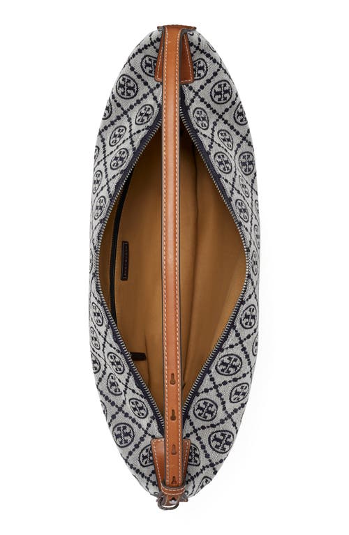 Tory Burch T Monogram Canvas Balloon Shoulder Bag In Tory Navy