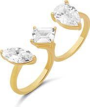 SHYMI Cubic Zirconia Two-Finger Ring