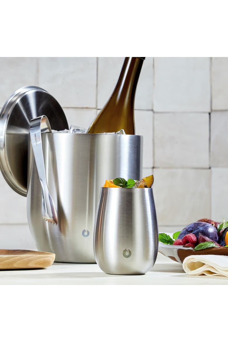 Stainless Steel Ice bucket with Lid and Scoop, Alternate, color, Steel