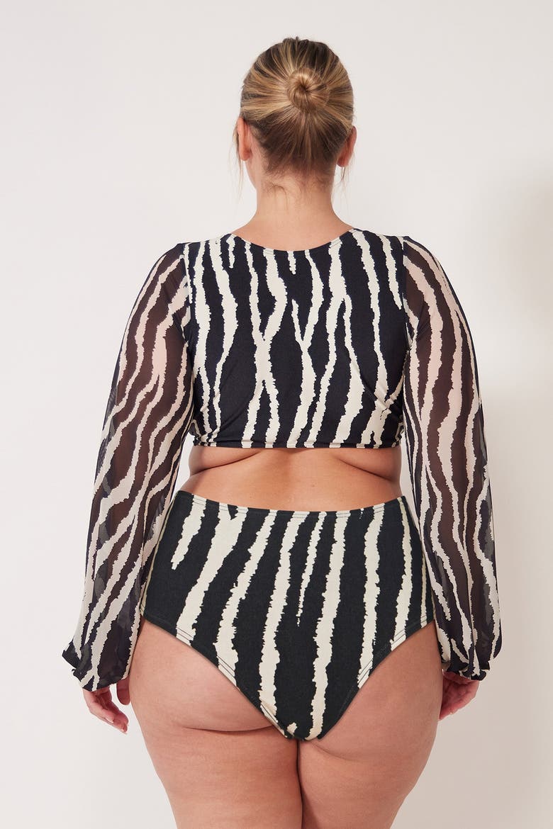 Scarlett Bikini Swimsuit Top, Alternate, color, Zebra