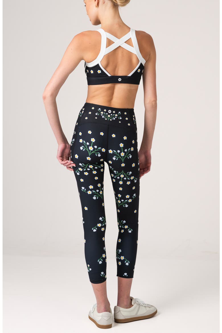 Night Garden High-Waisted 7/8 Leggings, Alternate, color, Black